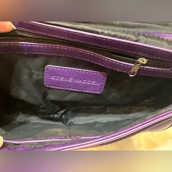 Steve Madden Deep Purple Crossbody Clutch Purse - Picture 6 of 16